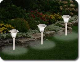 Strathwood Solar Garden Path Light, Stainless Steel, Set of 6 Solar Path Lights Night
