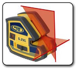 Spectra Precision 5.2XL Multi-Purpose 5 Point and CrossLine Laser with Soft Carrying Cas