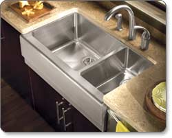 Houzer EPO-3370 Epicure 70/30 Double-Bowl Farmhouse Kitchen Sink