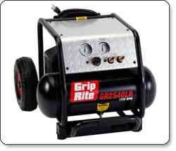 Grip-Rite GR2540LR 1725 RPM 2.5-Horsepower 4-Gallon Compressor with Wheel Kit