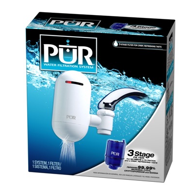 Pur 3-Stage Vertical Faucet Mount Water Filtration System (FM-3400 White)