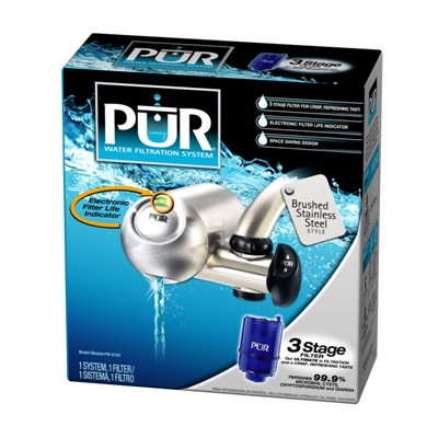 Pur 3-Stage Vertical Faucet Mount Water Filtration System (FM-9100 Stainless Steel)