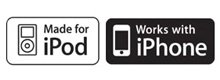 The
Logitech S315i works with iPod and iPhone
