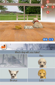Choosing the puppy you want in Nintendogs Chihuahua&Friends
