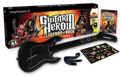 Guitar Hero III: Legends of Rock wireless guitar bundle for PS2 box contents
