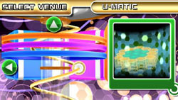 Selecting a game environment in 'DanceDanceRevolution Hottest Party 2'
