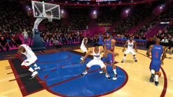 Running the offense in singleplayer mode in 'NBA Live 09 All-Play'