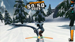 Sliding down rails in 'Shaun White Snowboarding'