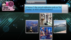 On-screen question presentation in 'Trivial Pursuit'