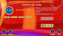 Score and strategy training excercises in 'SCRABBLE'