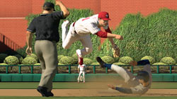 Infielder going for the double play at second in 'MLB 09: The Show'