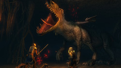 Facing a dragon in 
'The Dark Eye: Drakensang'