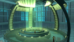 Futuristic indoor environment from 'City of Heroes Architect Edition'