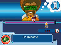 Multiplayer gameplay screen in 'Science Papa' for DS