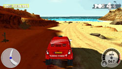 A desert off-road race example from 'DiRT 2' for PSP