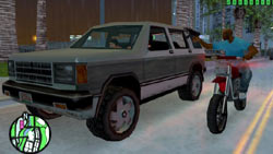 Targeting an SUV from a motorcycle in 'Grand Theft Auto: Vice City Stories' Targeting an SUV from a motorcycle in 'Grand Theft Auto: Vice City Stories'