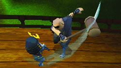 Futo swinging his hammer in 'Mini Ninjas'
