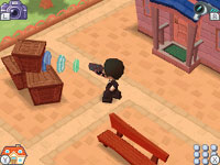 Agent collecting essences in 'MySims Agents' for DS
