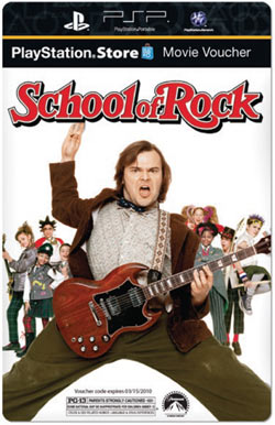 PlayStation Store movie voucher for downloading School of Rock PlayStation Store movie voucher for downloading School of Rock
