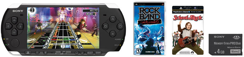 Contents of the Limited Edition Rock Band Unplugged Entertainment Pack Contents of the Limited Edition Rock Band Unplugged Entertainment Pack