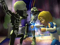Fred punching out two skeletons in 'Scooby-Doo! First Frights' for PS2 Fred punching out two skeletons in 'Scooby-Doo! First Frights' for PS2