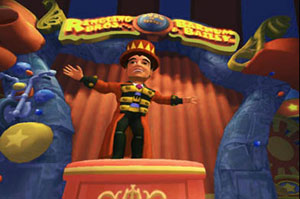 The in-game ring master from Ringling Bros. and Barnum & Bailey the game for Wii