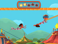 The flying trapeze in Ringling Bros. and Barnum & Bailey the game for Wii The flying trapeze in Ringling Bros. and Barnum & Bailey the game for Wii