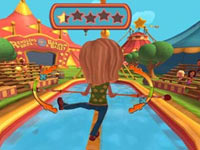 Tightrope walking act utilizing the Wii Balance Board in Ringling Bros. and Barnum & Bailey the game for Wii Tightrope walking act utilizing the Wii Balance Board in Ringling Bros. and Barnum & Bailey the game for Wii
