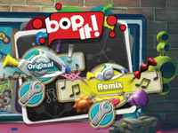 Bop It game selection screen showing game versions in Hasbro Family Game Night 2 Bop It game selection screen showing game versions in Hasbro Family Game Night 2