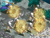 A skeleton formation in 'Hero's Saga: Laevatein Tactics'