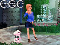 Posing and customized in-game character and pet in Charm Girls Club: My Fashion Show