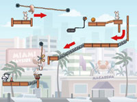Platforming puzzle play in Rabbids Go Home for DS and DSi