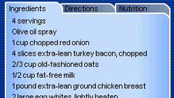Biggest Loser Cookbook recipe from The Biggest Loser for DS / DSi