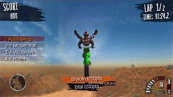 A stunt above the handlebars in MX vs. ATV: Reflex