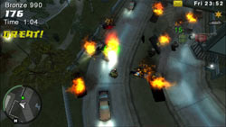 Using grenades in Rampage Mode in Grand Theft Auto: Chinatown Wars for PSP