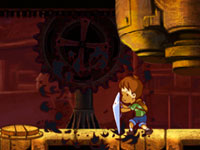Using the Blob's shield form in a mechanized level in A Boy and his Blob