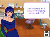 In-game customer making a jewelry design request in Style Lab: Jewelry Design