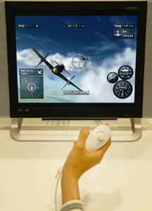 The Nunchuk controller used as a control stick in The Sky Crawlers: Innocent Aces