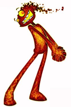 Splosion Man smiling for the camera