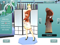 Customization screen from Project Runway the Video Game