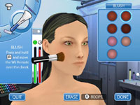 Hair and make-up screen in Project Runway the Video Game