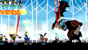 Fever attack screen against an enemy in Patapon 3