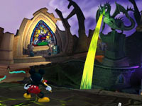 Mickey exploring the Cartoon Wasteland in Disney Epic Mickey
