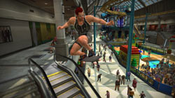 Catching some air down an escalator in 'Dead Rising'