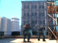 Cityscape environment seen from a roof top in Army of Two: The 40th Day PSP