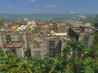 Looking out on a city of Tropico from the jungle in Tropico 3