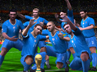 Posing in front of the World Cup Trophy in 2010 FIFA World Cup