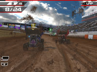 An example of real-time track deformation in World of Outlaws: Sprint Cars