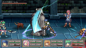Crais and crew surrounding and hammering a baddie in Mimana: Iyar Chronicle