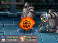 Battling two golems in Mimana: Iyar Chronicle
